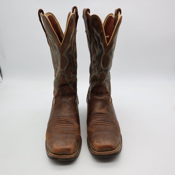 Justin Stampede Women’s Size 8.5 B Classic Western Boot Brown Leather Pull On - Picture 2 of 10